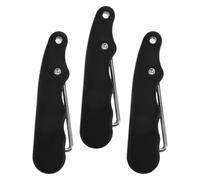 CORHAD 3 Pièces Ensemble de 3 Serrage-Lacets Pliables en Acier Inoxydable Noir, Outil de Serrage pour Patins à Glace et Hockey, Dimensions 9,3 X 2,8 X 1,2 CM, Accessoires de Patinage à
