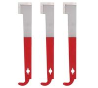 CORHAD 3 Pièces Outil Apiculture en Acier Inoxydable Grattoir à Cadres de Ruche de J, Levier Ergonomique Rouge pour Entretien et Inspection Ruche