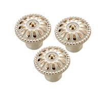 CORHAD 3 Pièces Poignée Meuble Champignon Alliage Bouton Rond pour Tiroir Armoire Style Européen Finition Blanc Sain Facile à Installer pour Cuisine et Bureau
