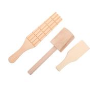 CORHAD 3 Pièces Set de Pagaies Bois pour Modelage Argile Outils de Sculpture Bois Solide Pagaies Lisses et Dentelées pour Garçon Fille Accessoires de Poterie DIY pour Activités Créatives
