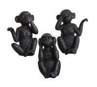 CORHAD 3 pièces Set de Statues de Singes Résine Figurines Animales Décoratives pour Bureau et Maison Postures Sagesse Ne Voir Ne Entendre avec Finition Lisse et Détails Soignés