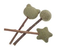 CORHAD 3 Pièces Sucettes À l'herbe À Chat Herbe À Chat Mordante pour Chats Sucette Molaire À l'herbe À Chat Chaton Soins Bucco-Dentaires Sucette pour Chat d'herbe À Chat Boule