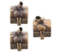 CORHAD 3pcs Charme de Bijoux Vintage en Cuivre Boîte à Bijoux Ancienne Ouvrable, Pendentif de Boîte Verrouillable pour Création de Bracelet et Collier DIY