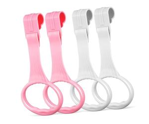 CORHAD 4 Pièces Anneaux de Traction Garçon Fille Plastique pour Lit et Parc Aide Marche et Développement Moteur Poignée Assistance pour Tout-petits Installation Facile