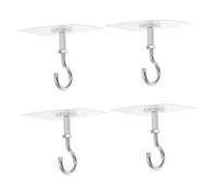 CORHAD 4 Pièces Crochets Adhésifs Plafond sans Perçage Support Suspension Plantes Fixation Forte pour Décorations Jardinières Suspendues et Carillons Intérieur