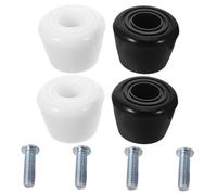 CORHAD 4 Pièces Lot de 4 Freins de Patins à roulettes Quad en Caoutchouc Noir et Blanc, Embouts Ronds Résistants 4 Vis Incluses, Freins Arrière Réglables pour Patinage en Extérieur et