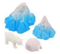 CORHAD 4 pièces Modèle Mini Igloo Décoratif Lifelike pour Paysage Hiver avec Figurines d’Ours Arctiques pour Garçon Fille et Maquette Maison Poupée