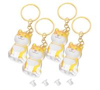 CORHAD 4 Pièces Porte Clés Collector Poils de Chien Transparent Boîte Commémorative Rangement Sentimental Cheveux Animaux Accessoire Souvenir Voyage