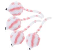 CORHAD 4 Pièces Souris en Peluche pour Chat, Forme Réaliste, Rose | Chatons et Jeu au Sol, Stimule la Chasse, Aspect Mignon et Vivant