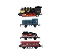 CORHAD 4 pièces Train Vapeur Rétro à Tirer Modèle de Train Alliage Éducatif et Résistant pour Garçons et Filles