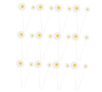CORHAD 40 Pièces Décorations Gâteau Marguerite Ornements Floraux Cake Toppers Élégants pour Anniversaire Mariage Noël Shower et Fêtes