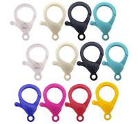 CORHAD 40 Pièces Fermoirs à Pince en Plastique Léger sans Bavures pour Bijoux et Bracelets avec Crochet, Design Simple et Unique, pour Créations DIY et Porte-clés Style Plusieurs styles