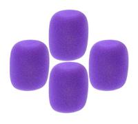 CORHAD 4pcs Bonnettes Anti-vent pour Microphone en Écume Pourpre Lavables Design Antidérapant, Protection pour Performances Professionnelles sur Scène