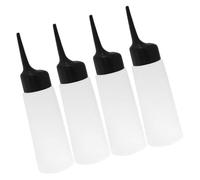 CORHAD 4pièces Flacon Applicateur de Teinture Capillaire Réutilisable Bouteilles Rechargeables avec Embout Incliné pour Mélange de Colorant Shampooing et Huile Capillaire Distributeur