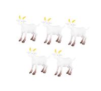CORHAD 5 pièces Figurines Chèvre PVC Décor Blanc Réaliste Miniature Ferme pour Accessoires DIY et Scènes Campagnardes