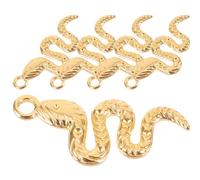 CORHAD 5 pièces Lot de Pendentifs Serpent Métal Doré pour Création Bijoux DIY Charms Inoxydables pour Bracelets Colliers et Boucles Oreilles Accessoires Artisanaux Durables et Originaux