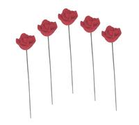 CORHAD 5 Pièces Mini Doll House Decorations Bouquet de Maison de poupée Mini Maison modèles de Fleurs Miniatures modèle de Fleur Artificielle résine Rouge