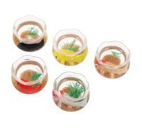 CORHAD 5 Pièces Miniature Dollhouse Aquarium Fish Bowls with Realistic Artificial Goldfish Models Fish Tank Ornaments for Desktop Craft Project and Micro Landscape Decoration