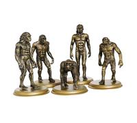 CORHAD 5 pièces Modèle Homme Singe Plastique Figurines Primitives Éducatives Jouets Cognitifs pour Garçon Fille Simulation Homme Préhistorique Couleur Or Foncé
