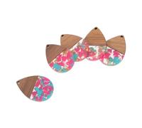 CORHAD 5 Pièces Teardrop Resin Wood Charms With Foil Lightweight Single Hole Pendants For DIY Jewelry Making Earrings And Necklaces