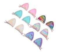 CORHAD 6 Paires Oreilles de Chat Clips à Paillettes pour Garçon Fille Accessoires Colorés Brillants pour Filles Barrettes Canard Strass pour Fête Cosplay