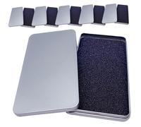 CORHAD 6 pièces Boîtes de Rangement Portables Lot Couvercle Organiseur pour Protection Écran Verre Trempé et Coque de Téléphone Boîte de Stockage Métallique
