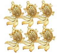 CORHAD 6 pièces Pendentifs Laiton Vintage Poissons Rouges Breloques DIY Uniques pour Porte-clés Décoratifs