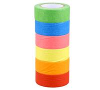 CORHAD 6 pièces Ruban Masking Tape Papier Adhésif Coloré Ruban Décoratif Wasli pour DIY Scrapbooking et Organisation Rouge Orange Bleu Rose