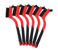 CORHAD 6pcs Brosse à Dos de Tortue Rouge Poignée en PU, Brosse Double Face en Nylon Doux pour Nettoyage Complet des Carapaces, Accessoires pour Aquarium à Tortues