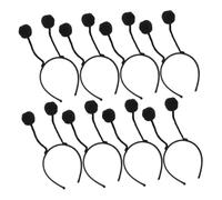CORHAD 8 Pièces Bandeaux Cheveux à Boules Pelucheuses Noir Style Chenille Accessoires Cosplay pour Fêtes et Ornements Décoratifs pour Filles