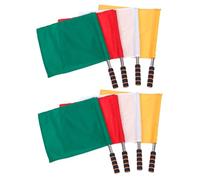 CORHAD 8 pièces Drapeaux Arbitre Acier Inoxydable Drapeaux de Signalisation Portables pour Match de Football Confortables Antidérapants pour Arbitres et Supporters