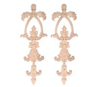 CORHAD Applique Sculptée en Bois Naturel pour Meubles, Lot de 2 Pièces, Décoration Murale et D'armoire, Finition à Peindre ou Teindre, pour Décoration Intérieure
