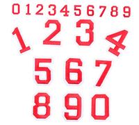 CORHAD Autocollants Numérotés pour Maillot de Football Chiffres Autocollants Tissu 20 Pièces Rouges DIY Décoration Vêtements pour Garçon et Filles Football