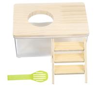 CORHAD Bac à Sable pour Hamster avec Échelle et Pelle Bain de Sable Transparent pour Chinchilla Kit Multifonctionnel pour Petits Animaux Nettoyage Facile et Observation Sûre