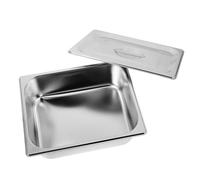 CORHAD Bac Inox 1/2 avec Couvercle Hermétique, Bac de Service Rectangulaire 33x265x100 Mm en Acier Inoxydable Épais, Casseroles D’hôtel Profondes pour Buffet et Restauration