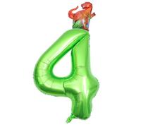 CORHAD Ballon Chiffre Dinosaure Vert Aluminium pour Décoration Anniversaire Ballon Photo Créatif pour Fête et Adulte