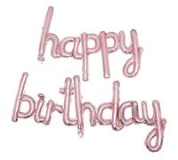 CORHAD Ballons Joyeux Anniversaire en Aluminium Rose Doré Kit de Ballons Lettres Réutilisables pour Décoration de Fête D’Anniversaire Garçon et Filles Accessoires Festifs Légers et