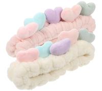 CORHAD Bandeau Cœur Élastique pour Femmes 2pcs, Confortable et Doux, pour Maquillage et Lavage du Visage, Accessoires Cheveux en Tissu