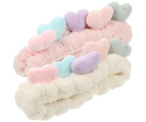 CORHAD Bandeau Cœur Élastique pour Femmes 2pcs, Confortable et Doux, pour Maquillage et Lavage du Visage, Accessoires Cheveux en Tissu