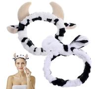 CORHAD Bandeau de Maquillage Vache en Tissu Confortable et Résistant 2pcs pour Laver le Visage et Appliquer un Masque Facial Quotidien
