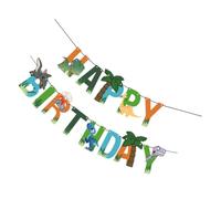 CORHAD Bannière d'anniversaire Dinosaure Guirlande Décorative Colorée Inscription «Joyeux Anniversaire» Décor de Fête Garçon et Filles Fanions Thème Dinosaures pour Anniversaire
