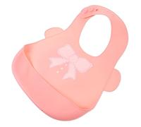 CORHAD Bavoir Silicone Garçon Fille Confortable et Sûr pour Garçon Fille Design Ergonomique et Lavable pour Repas Couleur Rose