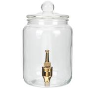 CORHAD Beverage Container Glass Wine Jar Glass Beverage Dispenser Drink Barrel with Spigot Hermetic Lid Wide Mouth Design for beverages and filling fruit juices