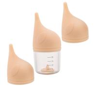 CORHAD Biberon pour Chaton -Né 20 ML avec 2 Tétines en Silicone Remplaçables Orange, Kit D’Alimentation Anti-Colique pour Animaux, Alimentation Sûre pour Chiots Allaités