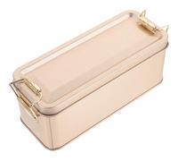 CORHAD Boîte à Biscuits Rectangulaire en Fer Blanc Couvercle Petite Boîte à Bonbons Rose Doré pour Biscuits Emballage Présent Polyvalent pour Fêtes et Occasions