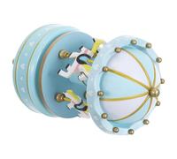 CORHAD Boîte à Musique à Remontoir 3062 Bleu Ciel Carrousel en Bois avec Chevaux Rotatifs Décoration Festive de Noël Présent Anniversaire Mélodie Château Le Ciel Décoration de Table