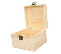 CORHAD Boîte de Rangement Bois Brut DIY avec Serrure Boîte Carrée pour Peinture Bijoux et Souvenirs Rangement Atelier Garçon Fille et Bureau