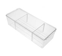 CORHAD Boîte de Rangement Plastique Multi-Compartiments avec Couvercle Organisateur de Cosmétiques et Médicaments pour Bureau Moyenne Transparent Pet Compact et Pratique