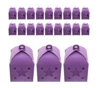 CORHAD Boîtes à Bonbons Ramadan 25 Pcs en Papier Ajouré Violet Foncé D’étoile et Lune, Coffret Présent pour Fête Eid Mubarak, Boîtes à Dragées pour Présents de Fête et Goûters