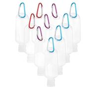 CORHAD Bouteilles Rechargeables Étanches et Pratiques avec et Clip Mousqueton Lot de 10 de 50ml en Petg Couleur Aléatoire pour Voyage D'affaires ou Sport